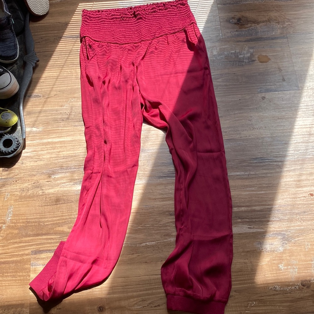 Silky pants red size large